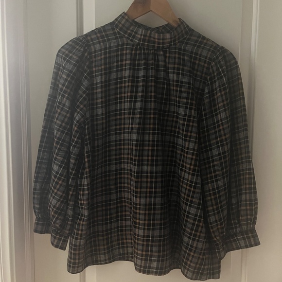 Everlane puff sleeve mock next blouse - Picture 1 of 3